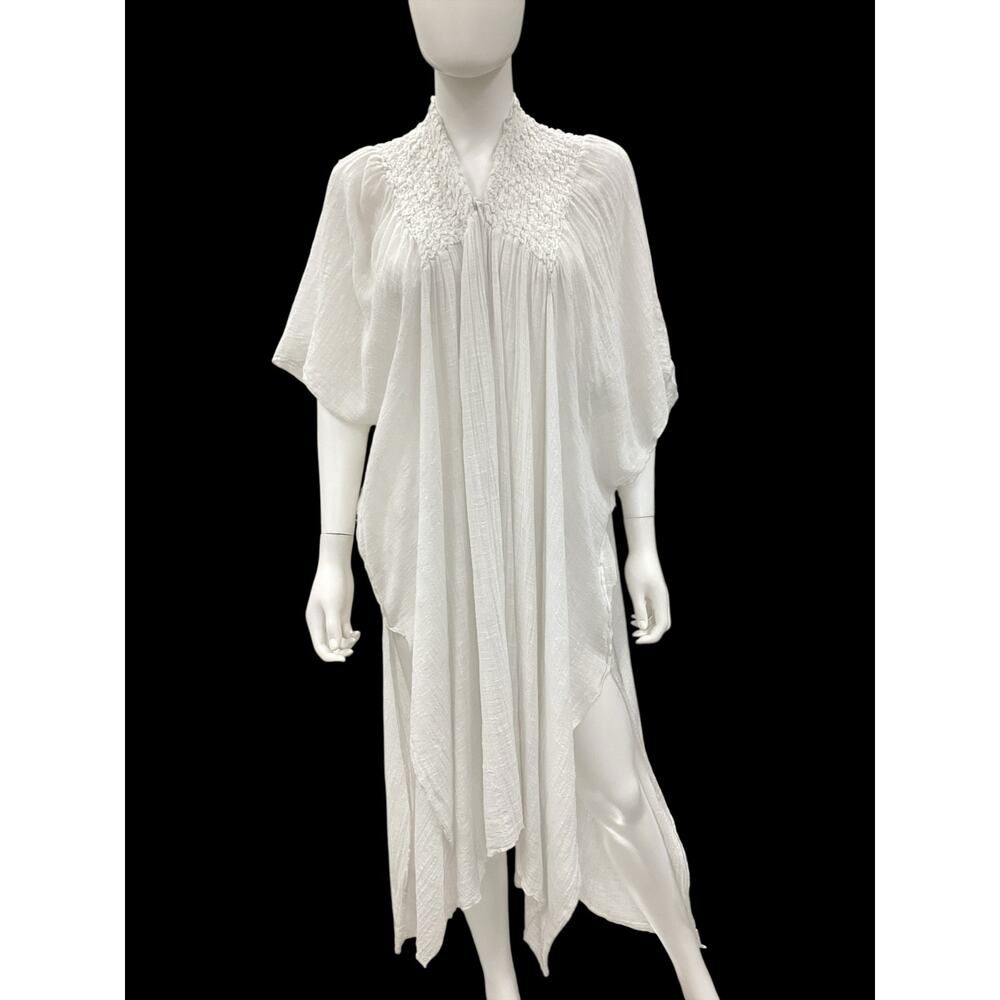 Free People Duster/ Cover-Up Women’s Size M/L Cotton Blend Soft No Closure White